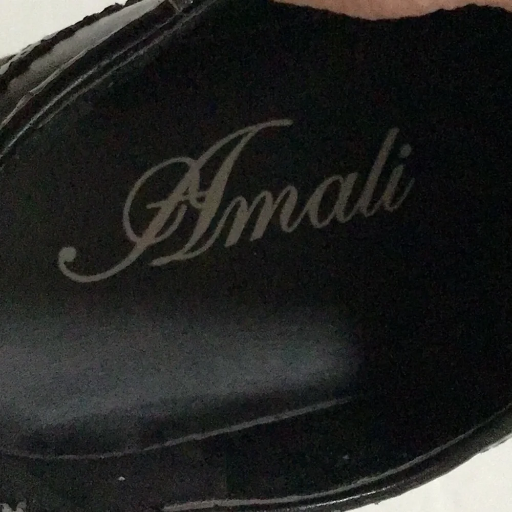 Amali Black Wingtip Dress‎ Brogue Tie Shoes 8 1/2